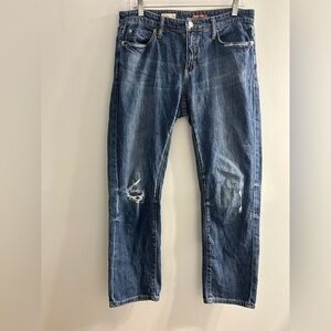 Pilcro and the letterpress Anthropologie slim fit boyfriend crop jeans